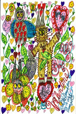 Bob's Valentine Doodle Art 4 X 6